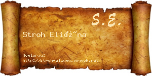 Stroh Eliána névjegykártya